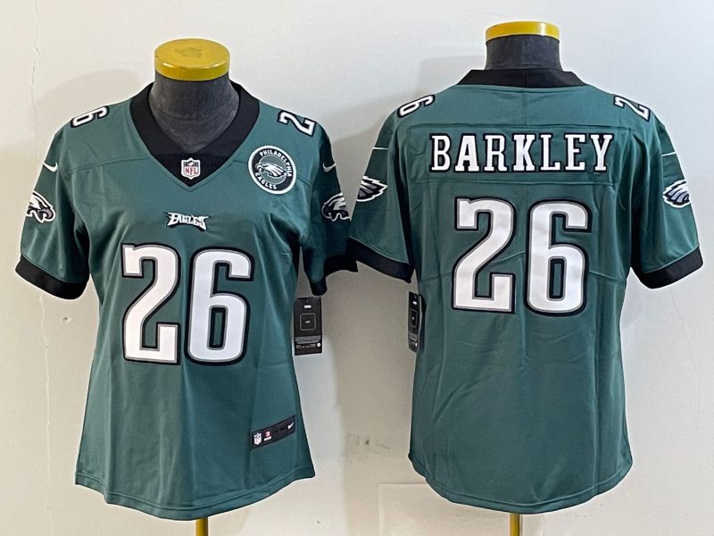 Youth Philadelphia Eagles 26 Barkley Green Second generation Nike 2025 Limited NFL Jersey style 4